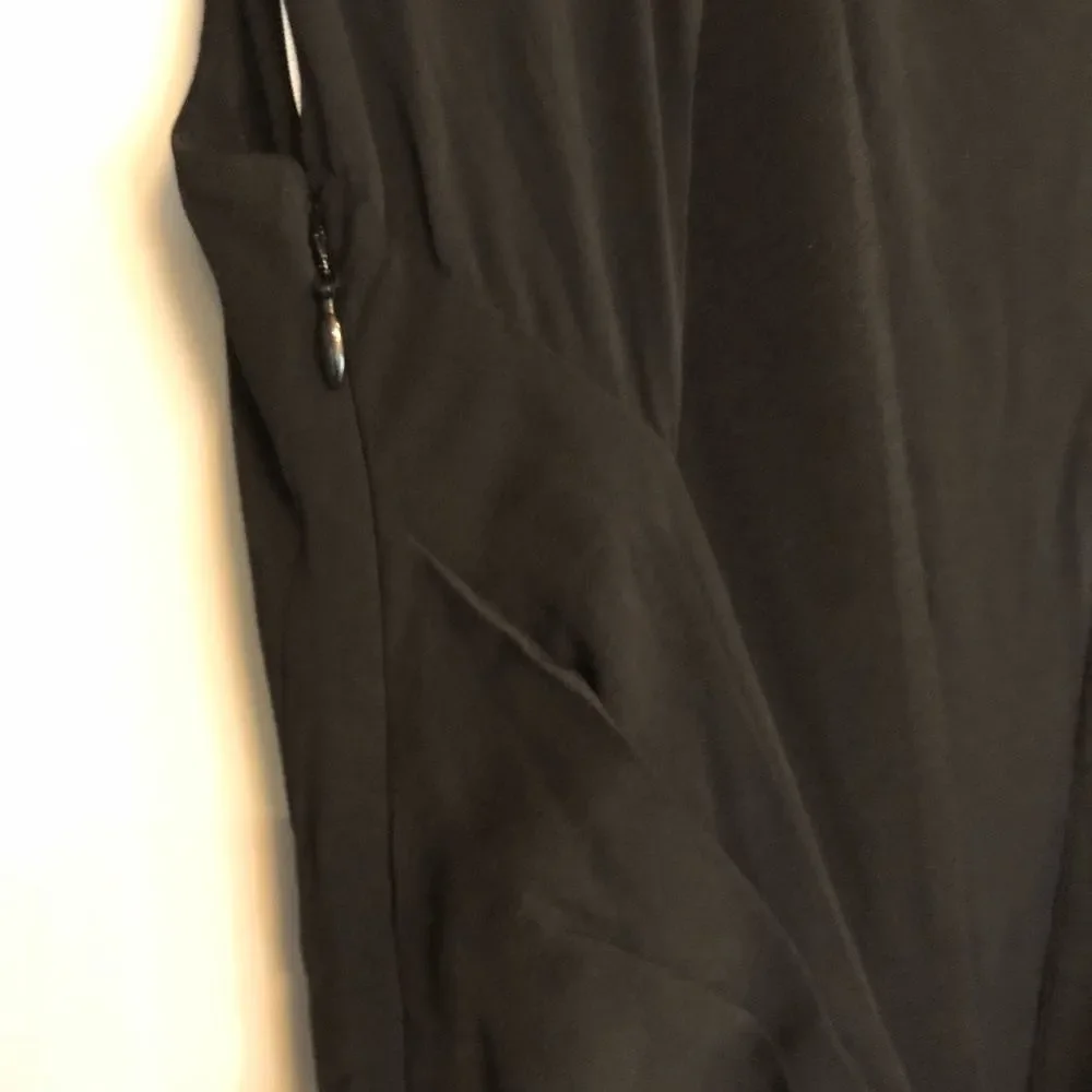 Rachel Zoe Amara Open Back High Slit Gown Dress Black 2 - Picture 6 of 10